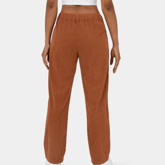 NWT Mid Rise Button Zipper Side Pocket Corduroy Casual Pants - L - Picture 3 of 4
